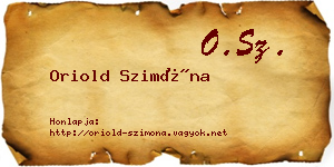 Oriold Szimóna névjegykártya